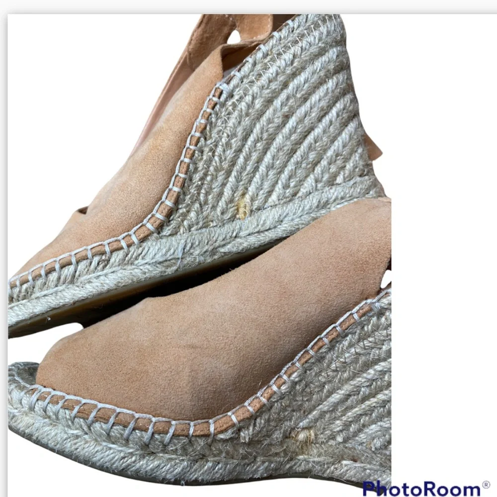 Joie Kael Suede Espadrille Wedges Size 37.5/6